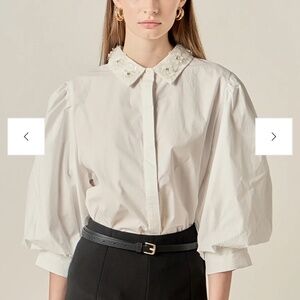 English Factory Jewel Collar Blouse